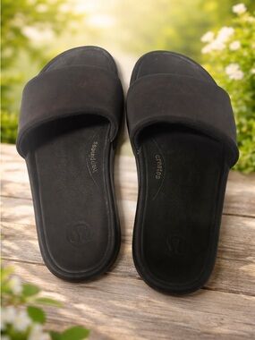 Lululemon Black Slide Sandals